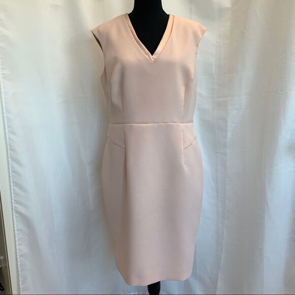 Hobbs Frida V-neck Shift Dress Pastel Pale Pink Sz 10 NWOT - Picture 6 of 17